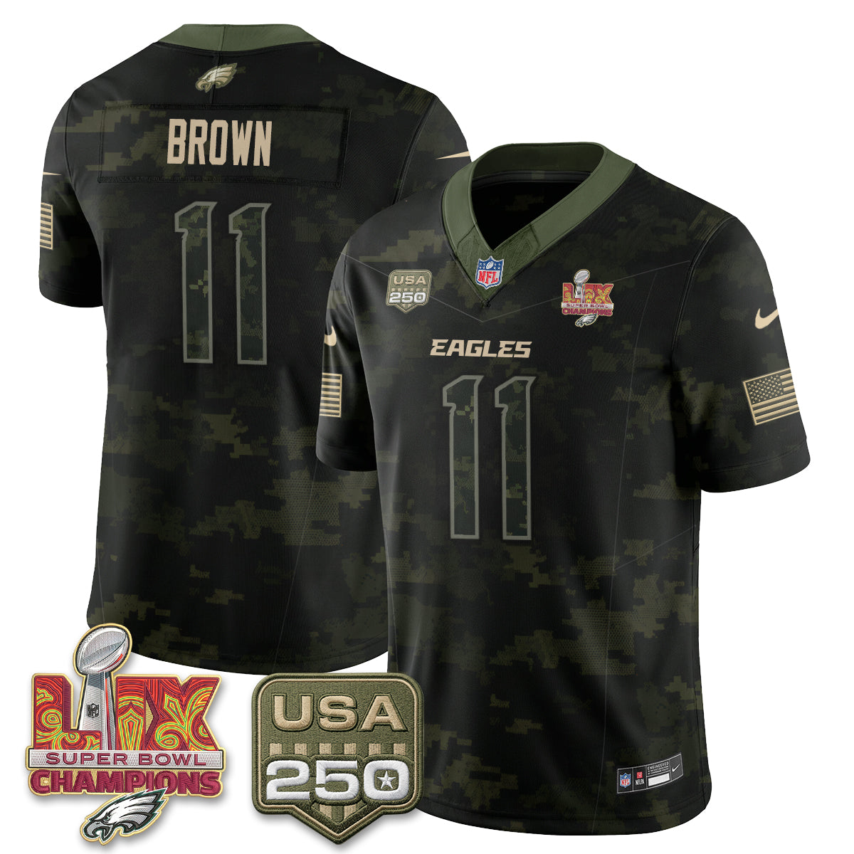 Philadelphia Eagles Salute to Service Vapor Jersey - Stitched