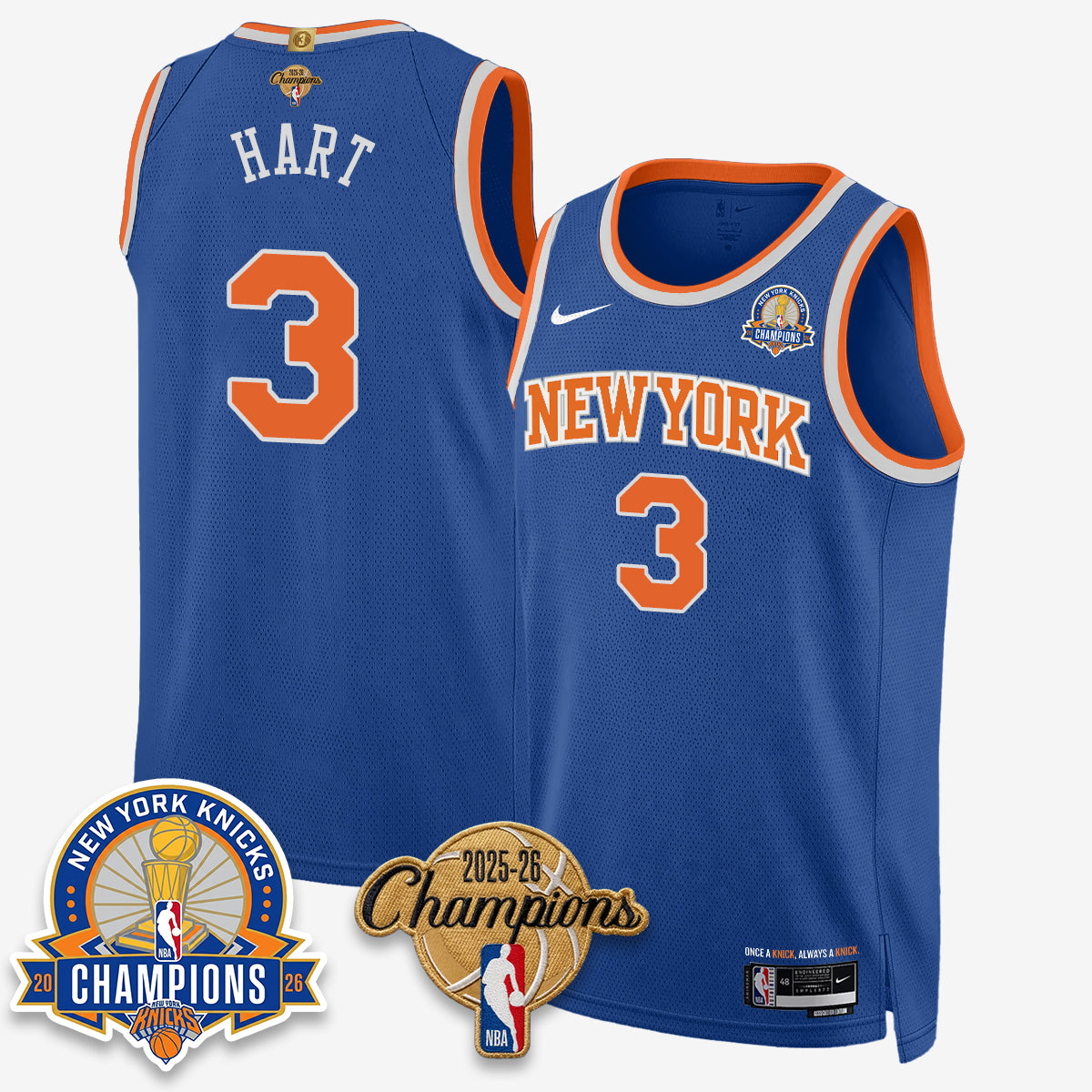 New York Knicks 2026 Basketball Champions Gold Edition Vapor Jersey- Stitched