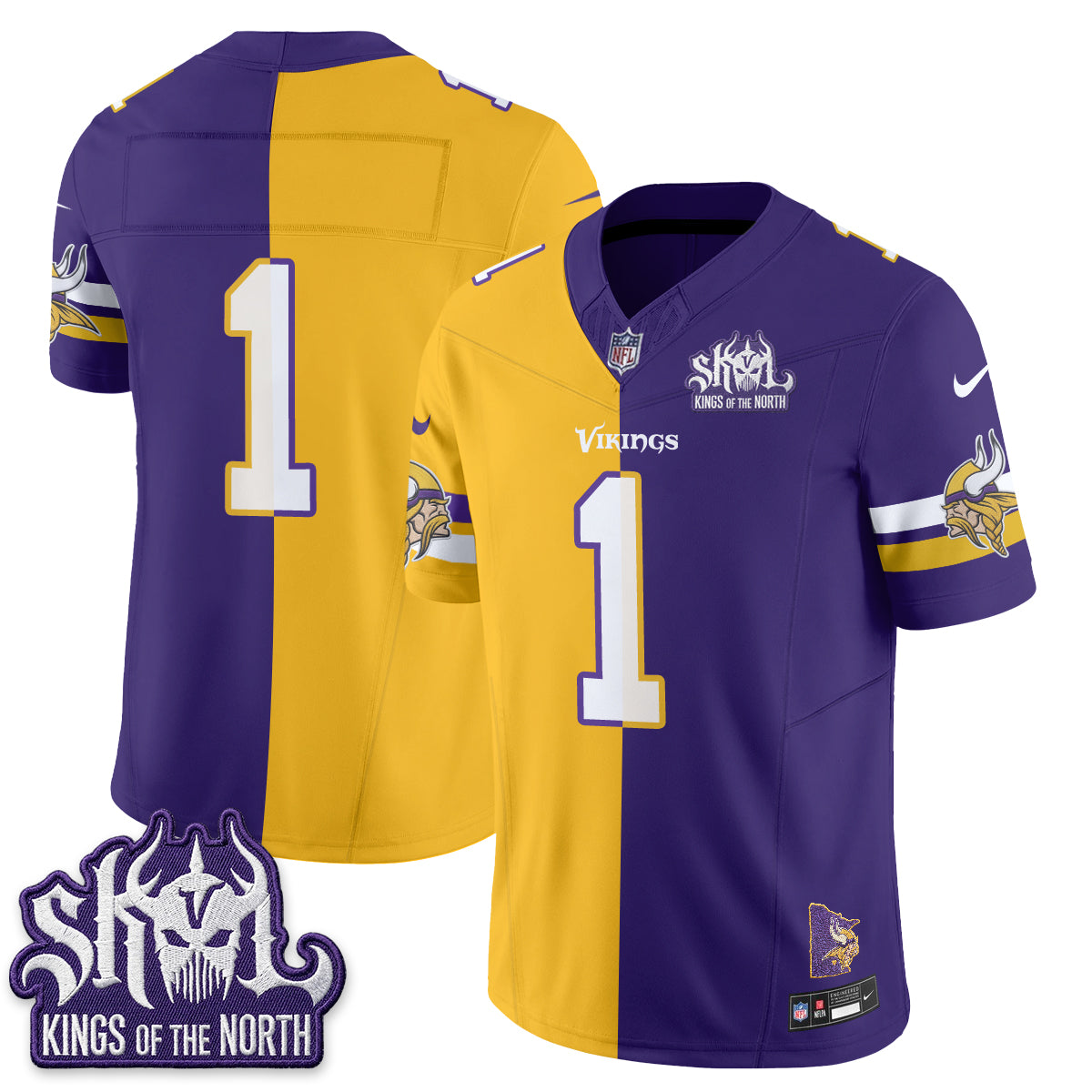 Minnesota Vikings Split Edition Vapor Jersey - Stitched