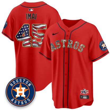 Houston Astros 2026 Independence Day USA Vapor Limited Jersey - Stitched