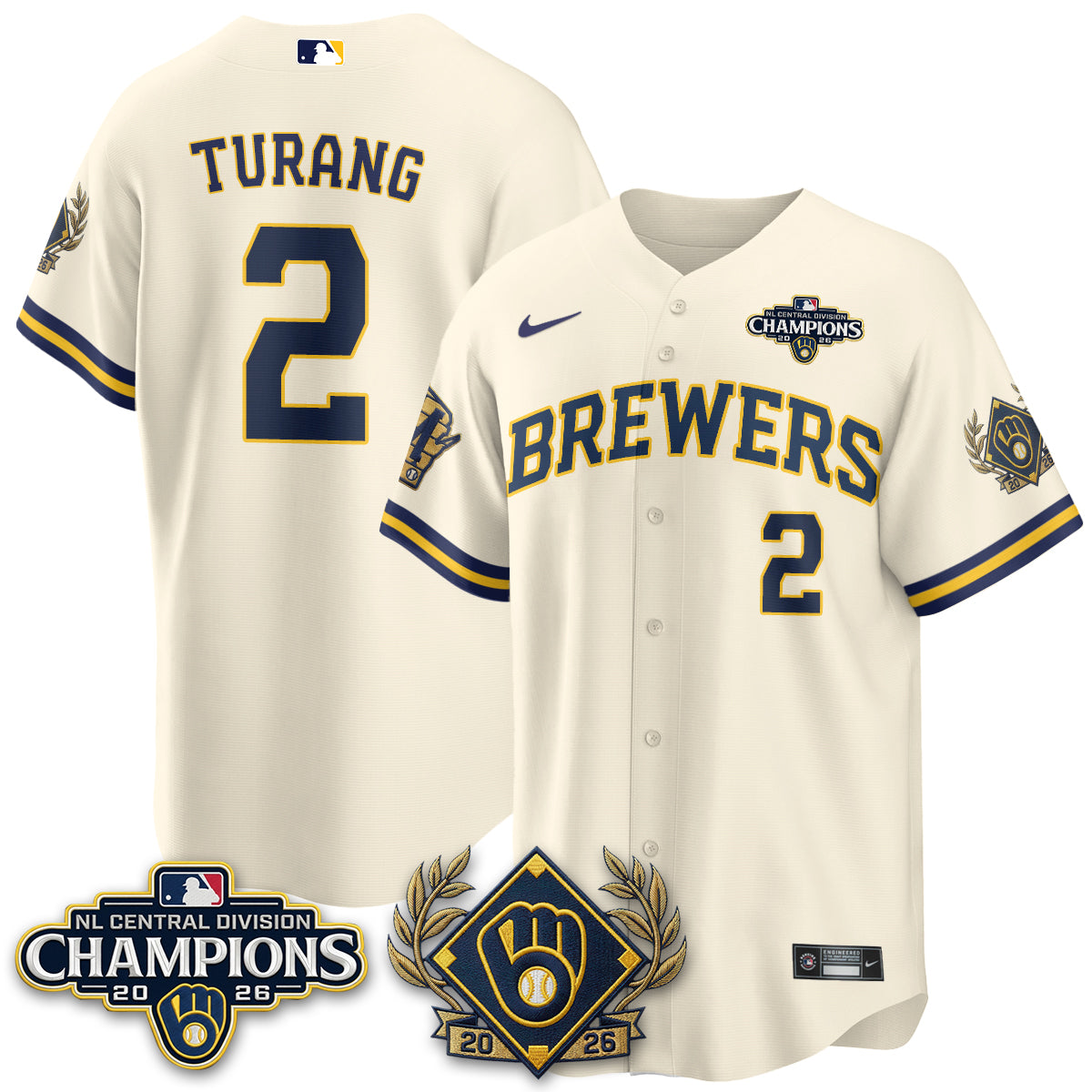 Milwaukee Brewers 2026 NL Division Champs Vapor Jersey - Stitched