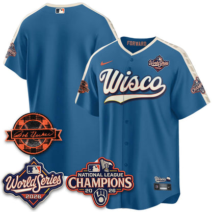 MIL 2026 NL Champions - Bob Uecker Patch Vapor Jersey - Stitched-NQD.