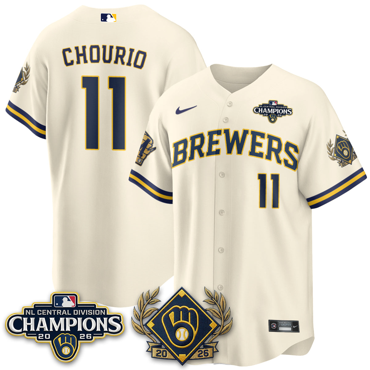 Milwaukee Brewers 2026 NL Division Champs Vapor Jersey - Stitched