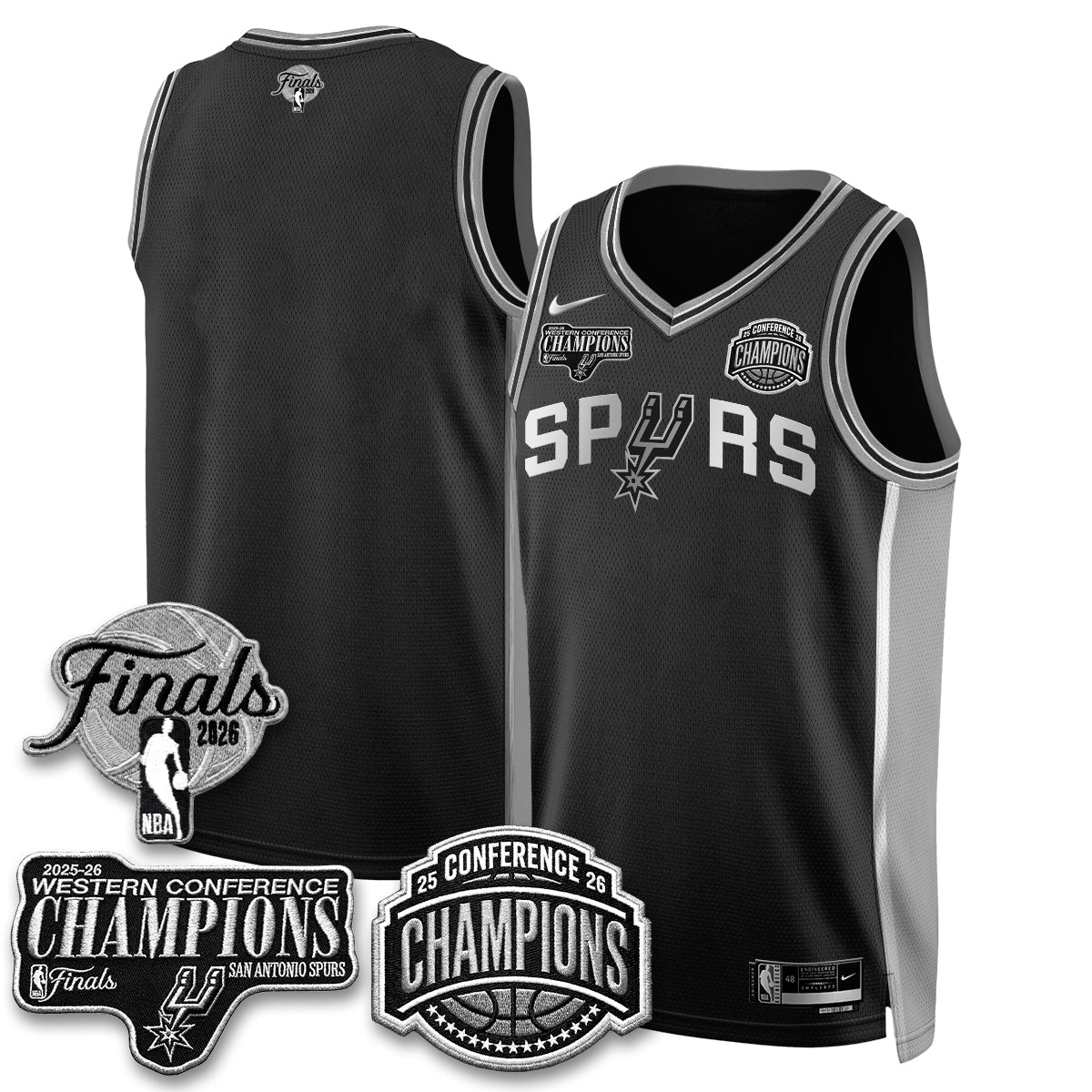 San Antonio Spurs 2026 NBA Western Conference Champions Vapor Special Edition Jersey - Stitched