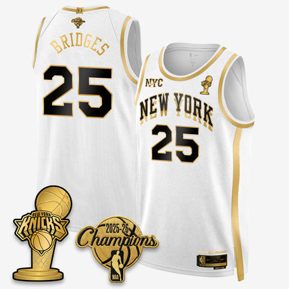 New York Knicks 2026 NBA Champions Gold Edition Vapor Jersey - Stitched