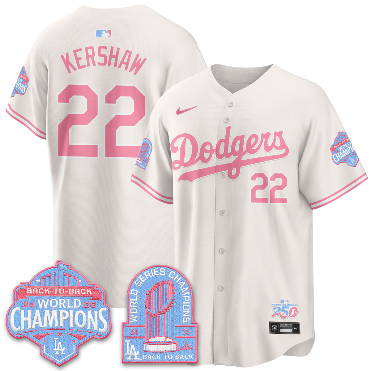 Los Angeles Dodgers x Bubblegum Vapor Jersey - Stitched