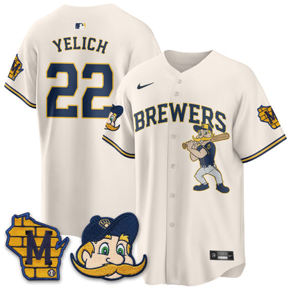 Milwaukee Brewers Bernie Edition Vapor Jersey - Stitched