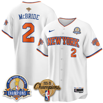 New York Knicks 2026 NBA Champions Cream Baseball Edition Vapor Jersey - Stitched