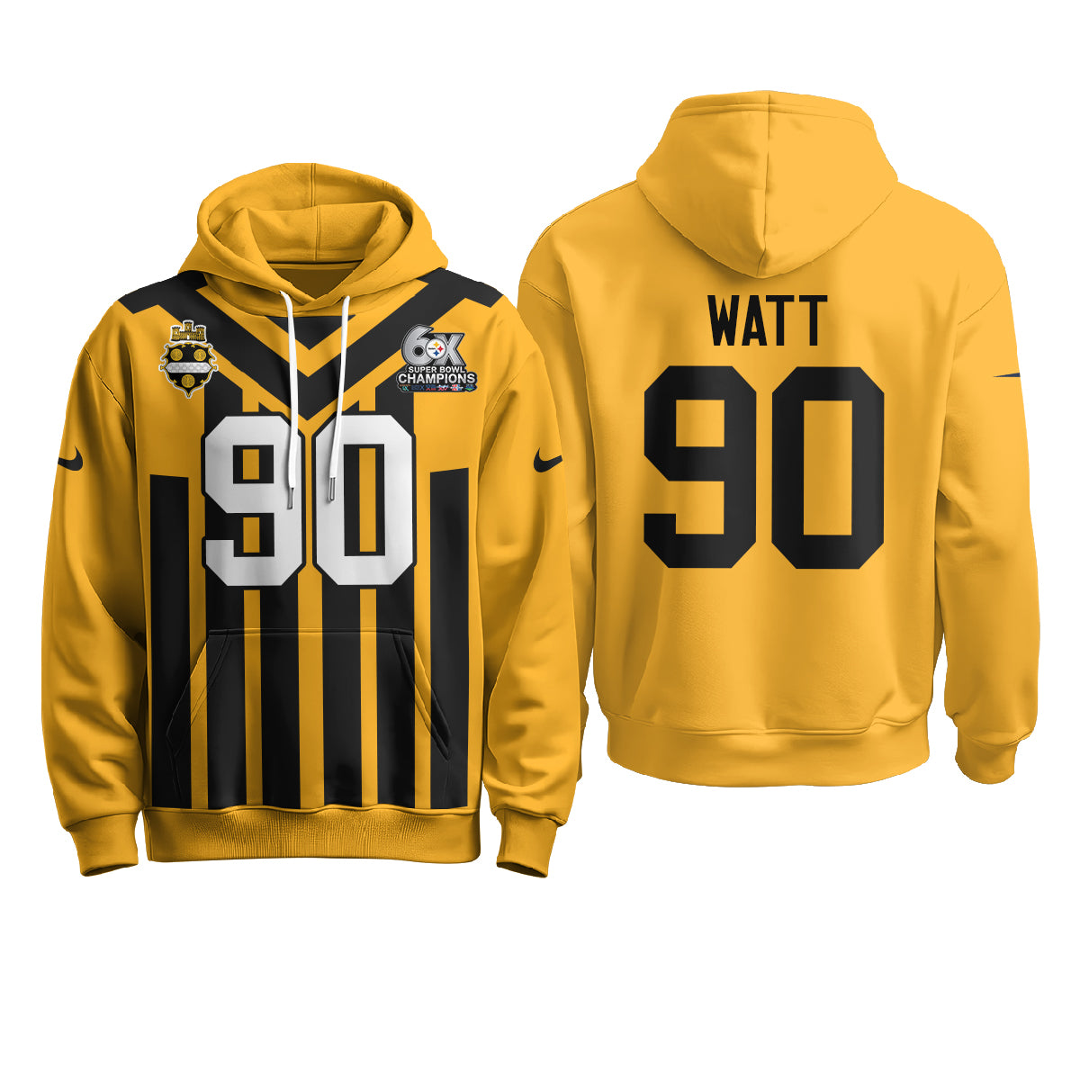 Pittsburgh Steelers 6X Champs Rivalries Fleece Hoodie - Printed
