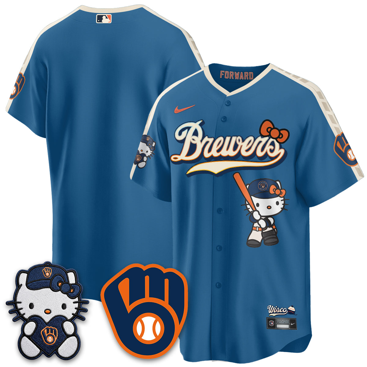 Milwaukee Brewers Meow KT Night Vapor Limited Jersey - Stitched