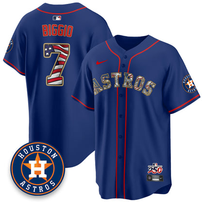 Houston Astros 2026 Independence Day USA Vapor Limited Jersey - Stitched