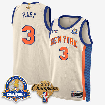 New York Knicks 2026 Basketball Champions Gold Edition Vapor Jersey- Stitched
