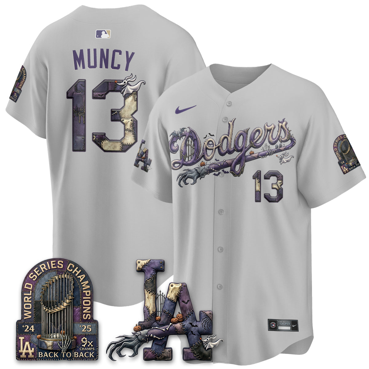 Los Angeles Dodgers Nightmare Edition Vapor Jersey - Stitched