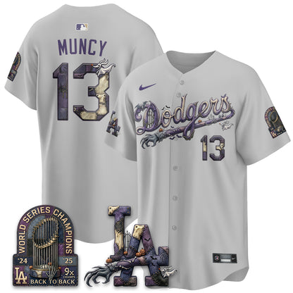 Los Angeles Dodgers Nightmare Edition Vapor Jersey - Stitched