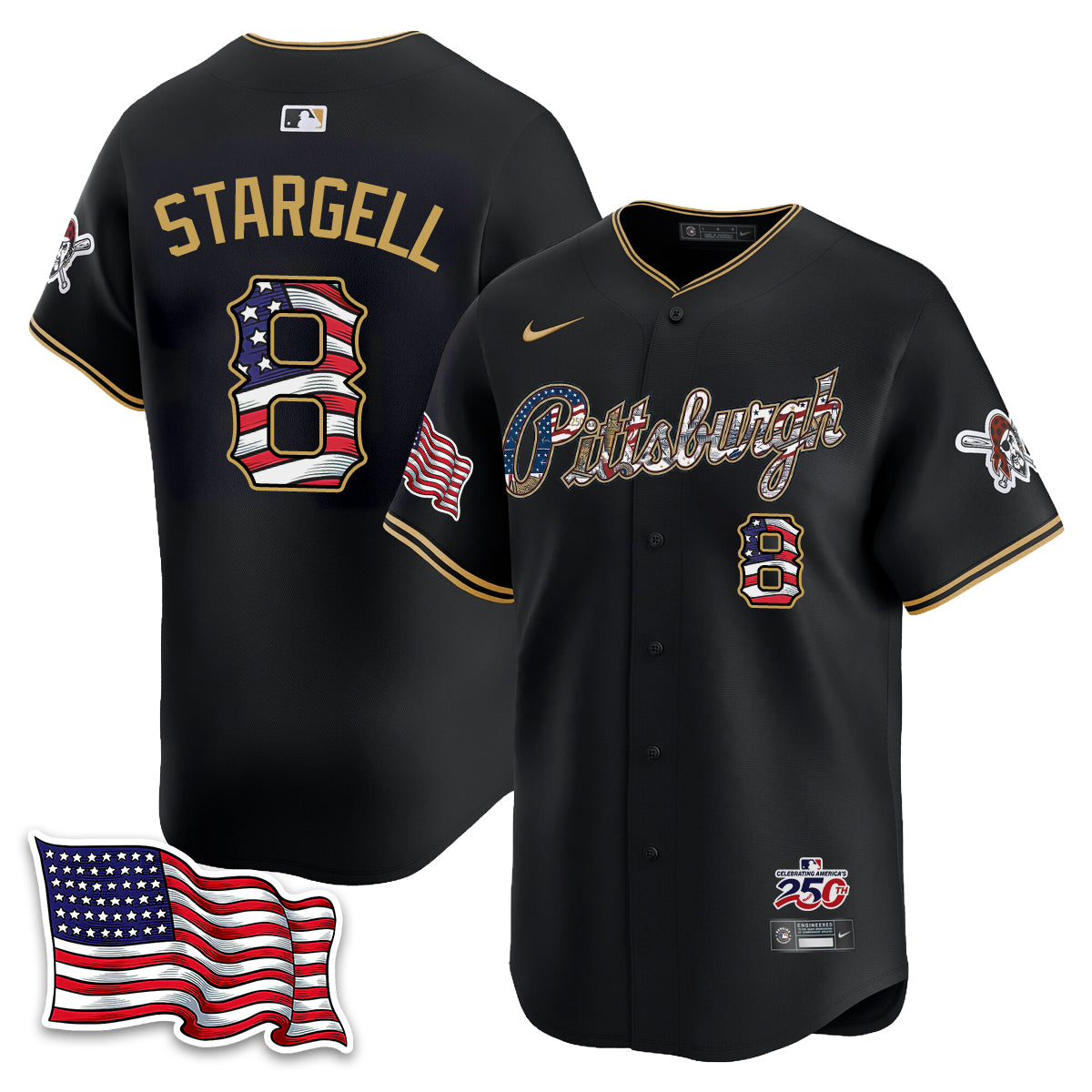 Pittsburgh Pirates 2026 Independence Day USA Vapor Limited Jersey - Stitched