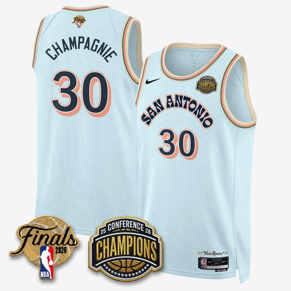 San Antonio Spurs 2026 NBA Western Conference Champions Vapor City Edition Jersey - Stitched