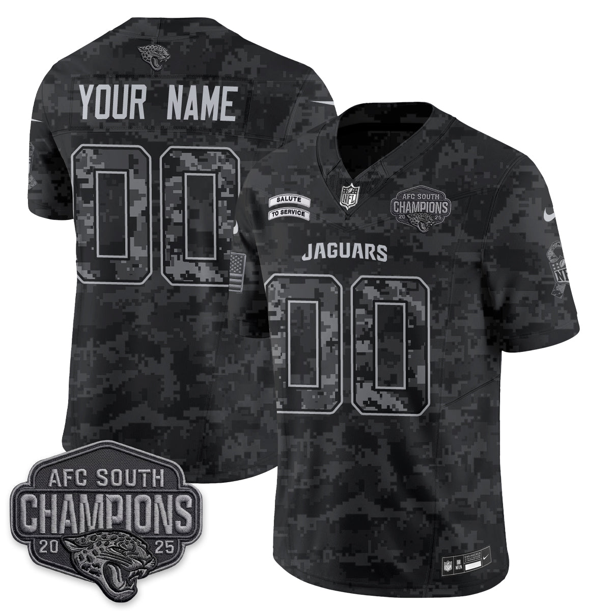 Jacksonville Jaguars 2026 Salute to Service V2 Vapor Custom Jersey - Stitched