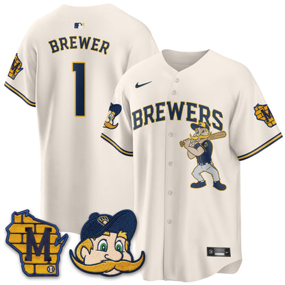 Milwaukee Brewers Bernie Edition Vapor Jersey - Stitched