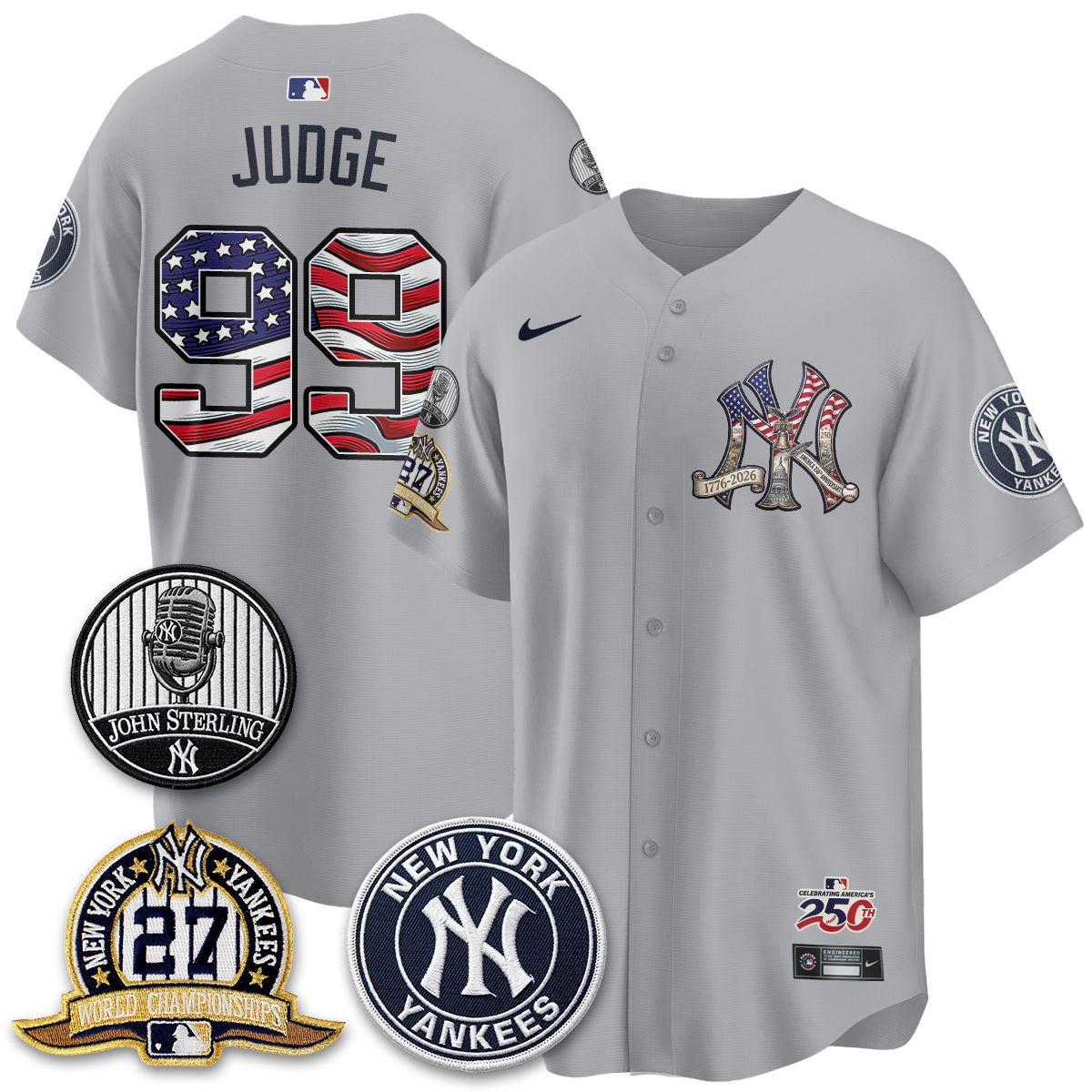 New York Yankees Independence Day USA Vapor Limited Jersey - Stitched
