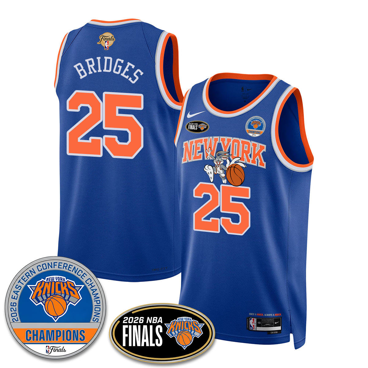 New York Knicks 2026 NBA Eastern Conference Champions x Bunny Vapor Jersey - Stitched