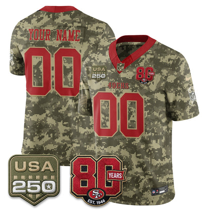 San Francisco 49ers 2026 Salute to Service Edition Vapor Custom Jersey - Stitched-NQD