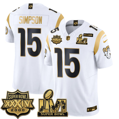 Los Angeles Rams SBowl Champs Gold Vapor Jersey - Stitched