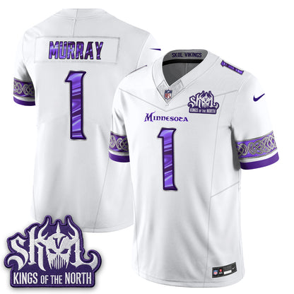 Minnesota Vikings Fangear Edition Warrior Skol Patch Vapor Jersey - Stitched