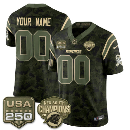 Carolina Panthers 2026 Salute To Service Edition Vapor Custom Jersey - Stitched