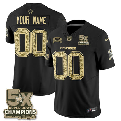 Dallas Cowboys 2026 Salute to Service V3 Vapor Custom Jersey - Stitched