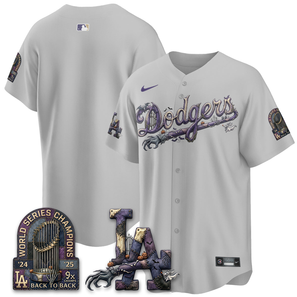 Los Angeles Dodgers Nightmare Edition Vapor Jersey - Stitched