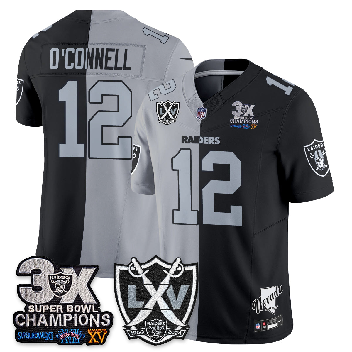 Las Vegas Raiders Split Edition Vapor Jersey V2- Stitched