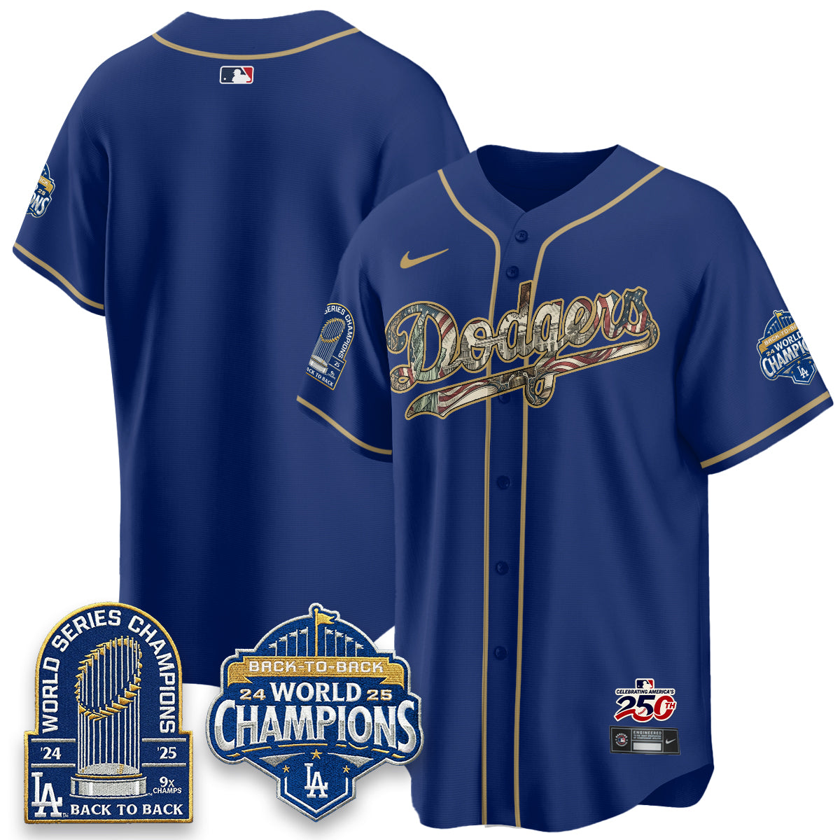 Los Angeles Dodgers 2026 Independence Day USA Vapor Limited Jersey - Stitched
