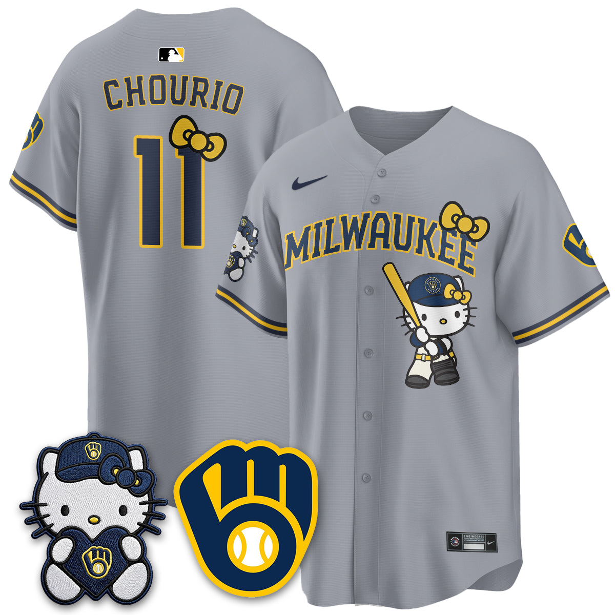 Milwaukee Brewers Meow KT Night Vapor Limited Jersey - Stitched
