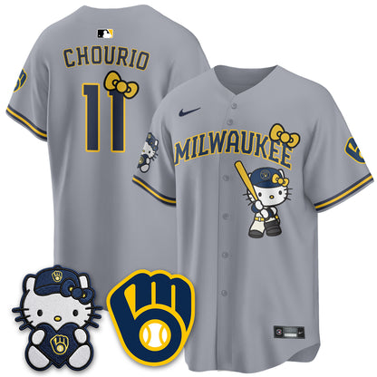 Milwaukee Brewers Meow KT Night Vapor Limited Jersey - Stitched