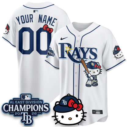Tampa Bay Rays x Meow KT 2026 AL East Champs Vapor Custom Jersey - Stitched