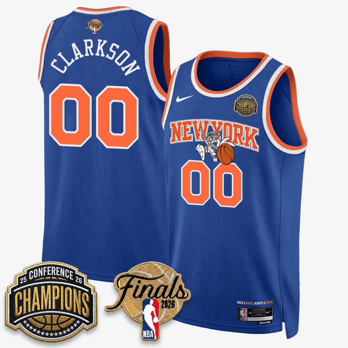 New York Knicks 2026 NBA Eastern Conference Champions x Looney Tunes Vapor Jersey V2- Stitched