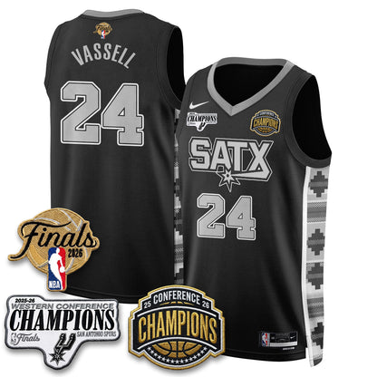 San Antonio Spurs 2026 NBA Western Conference Champions Vapor Jersey - Stitched