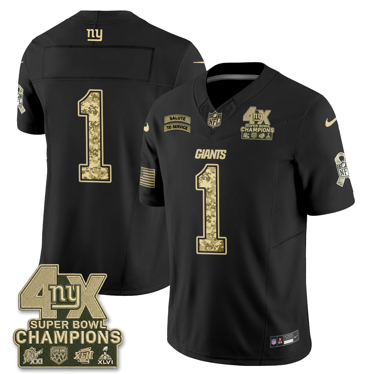New York Giants 2026 Salute To Service V2 Vapor Jersey - Stitched-NQD