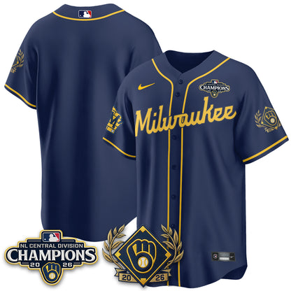 Milwaukee Brewers 2026 NL Division Champs Vapor Jersey - Stitched