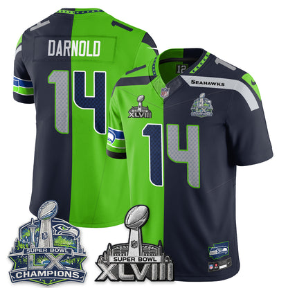 Seattle Seahawks S.Bowl Champs Split Edition Vapor Jersey - Stitch