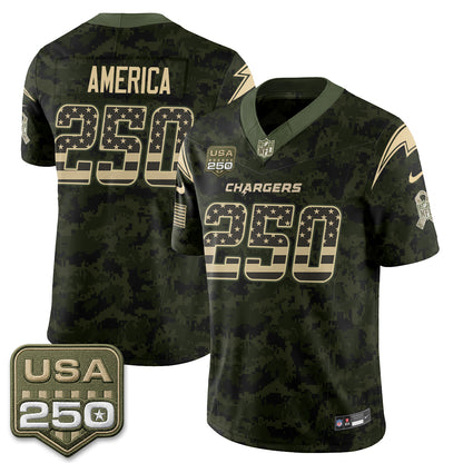 Los Angeles Chargers 2026 Salute to Service Vapor Jersey - Stitched