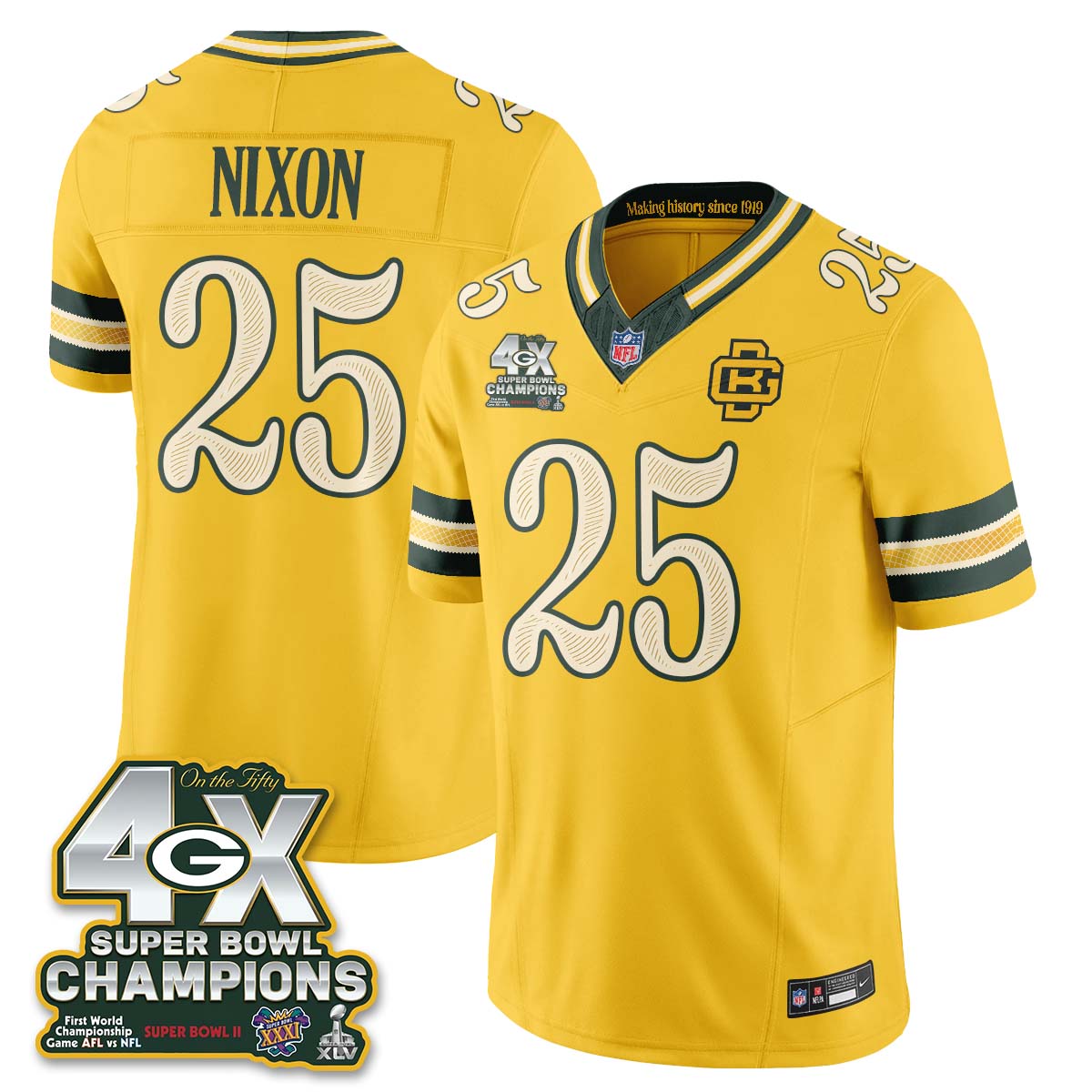 Green Bay Packers 2026 Rivalries 4X Champs Vapor Jersey - Stitched