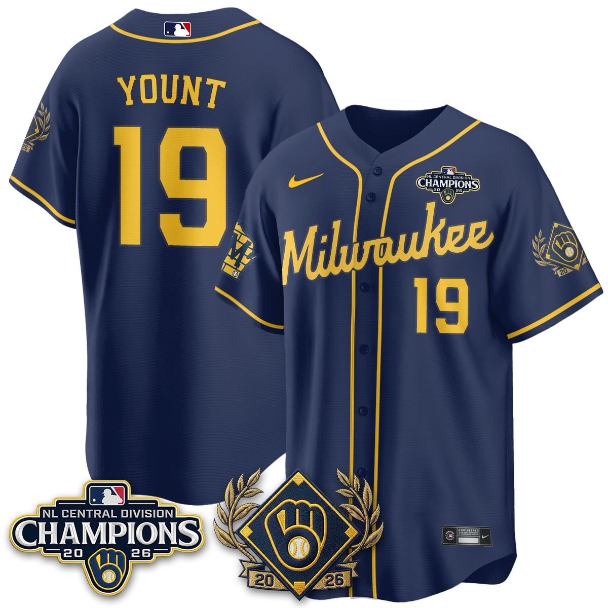 MIL 2026 NL Division Champs Vapor Blue Jersey - Stitched