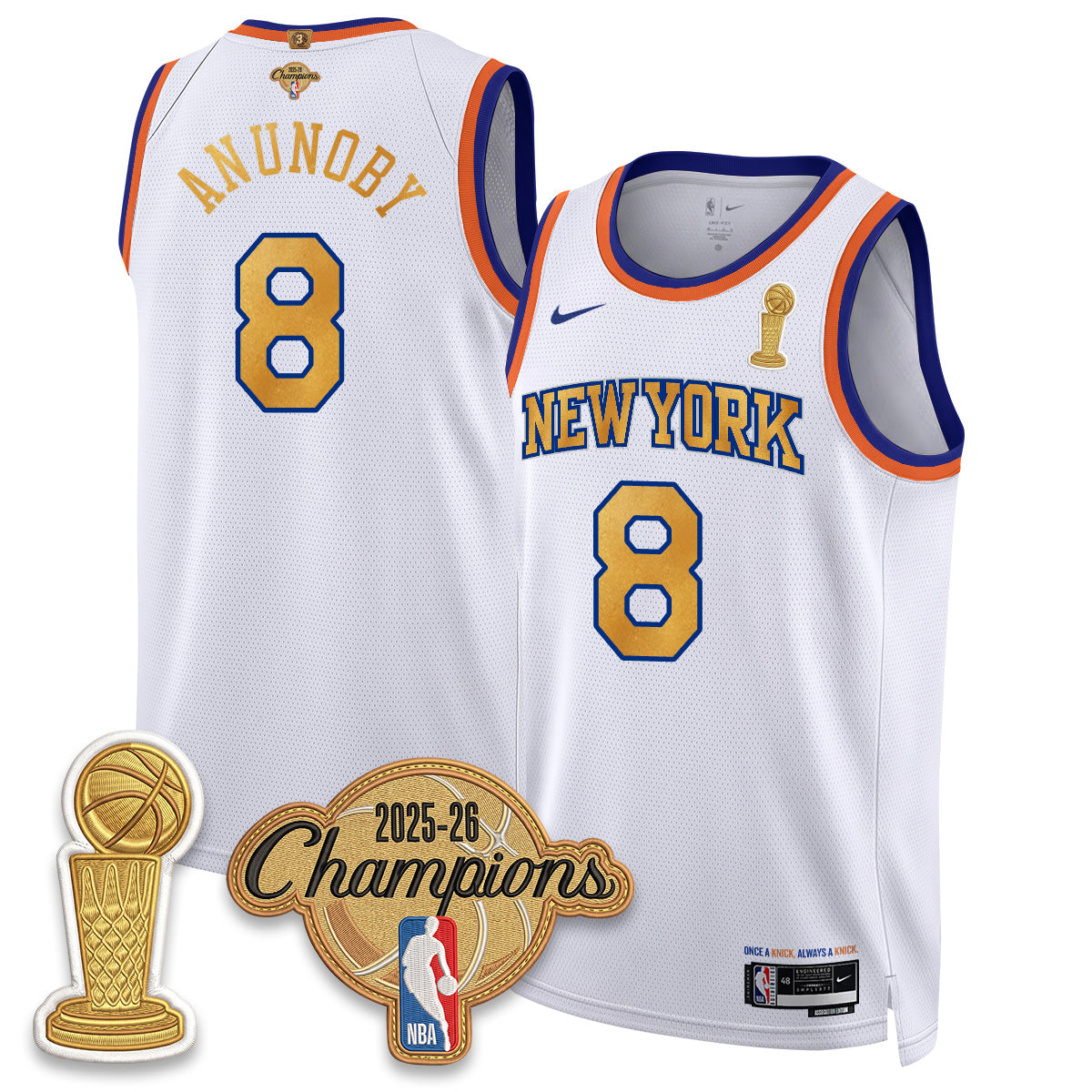 New York Knicks Champions Night Vapor Jersey - Stitched-NQD
