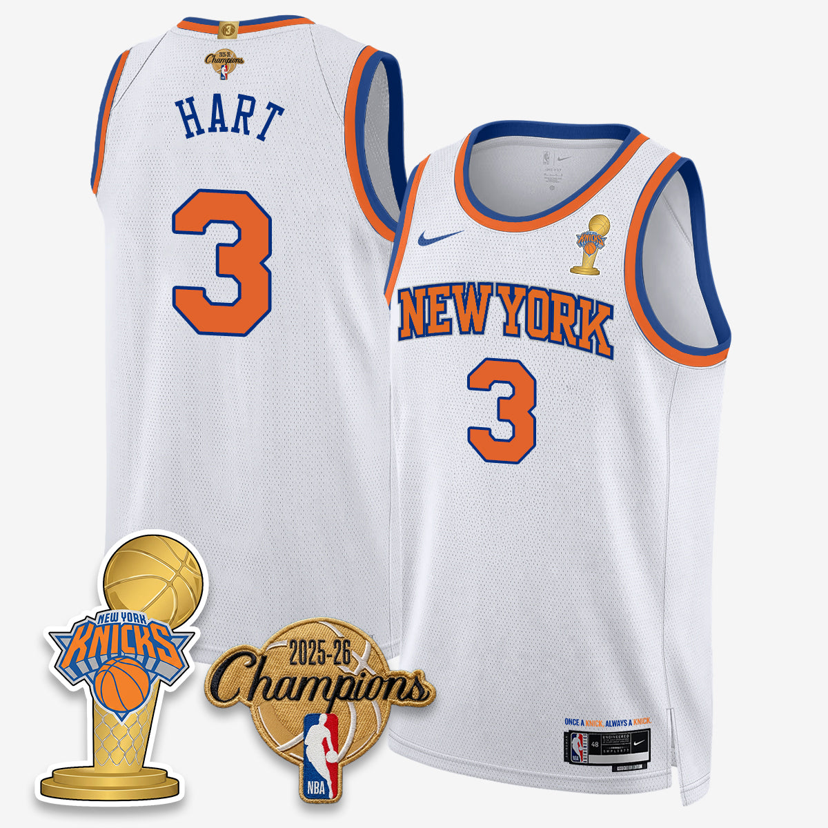 New York Knicks 2026 Basketball Champions Vapor Jersey - Stitched
