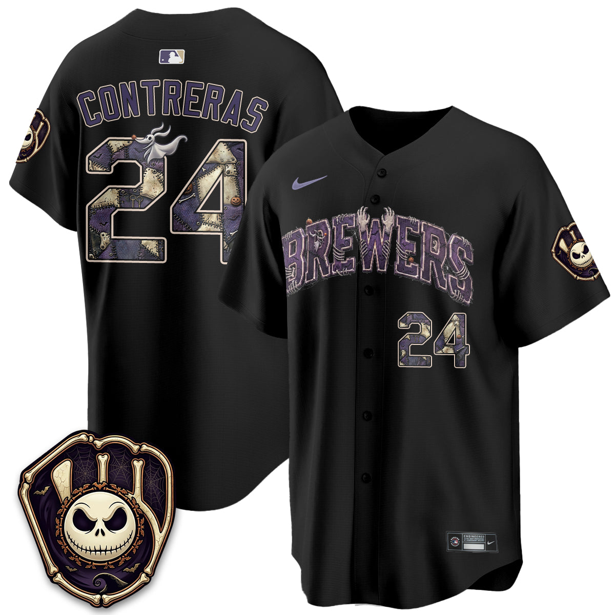 Milwaukee Brewers Nightmare Edition Vapor Jersey - Printed
