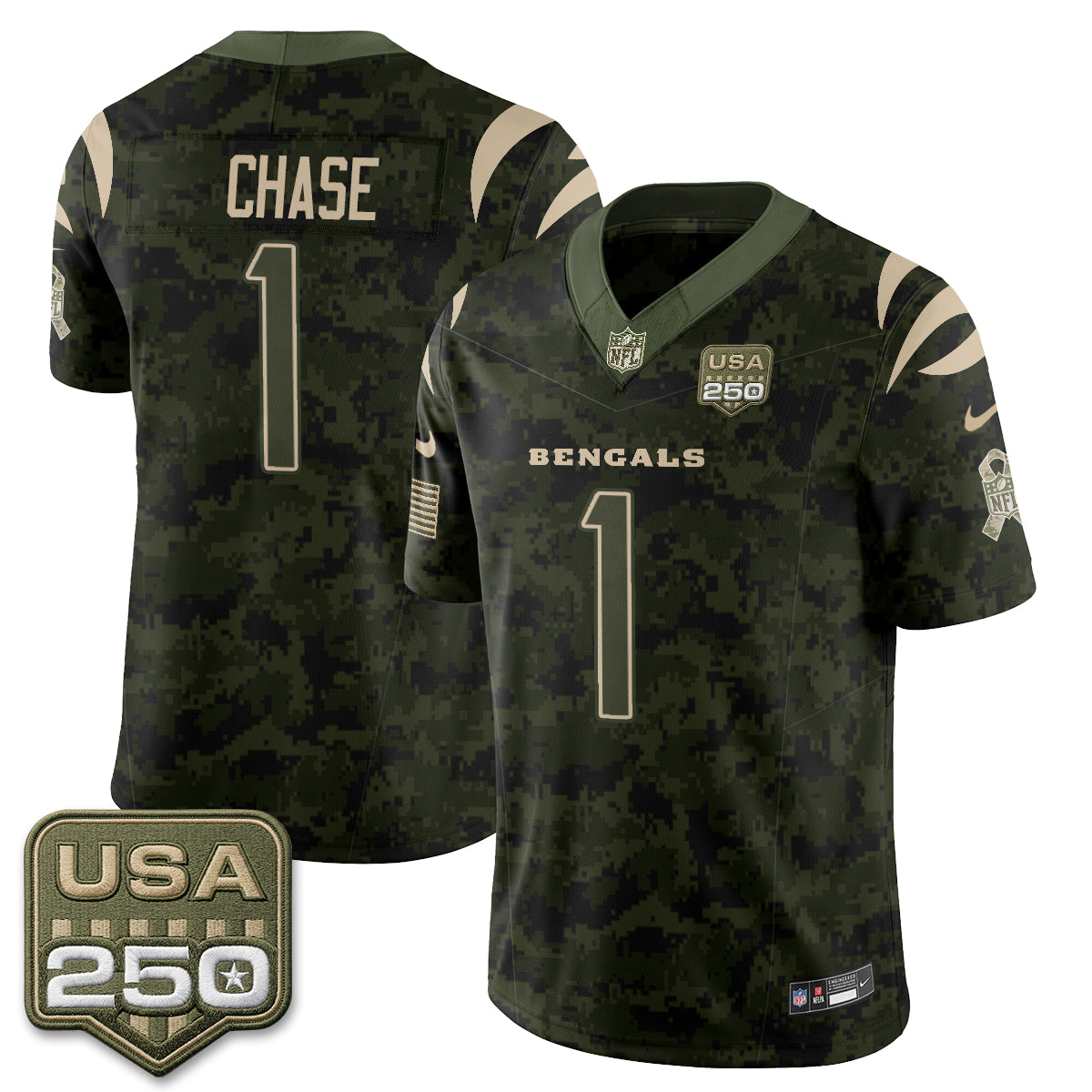 Cincinnati Bengals 2026 Salute to Service Vapor Jersey - Stitched
