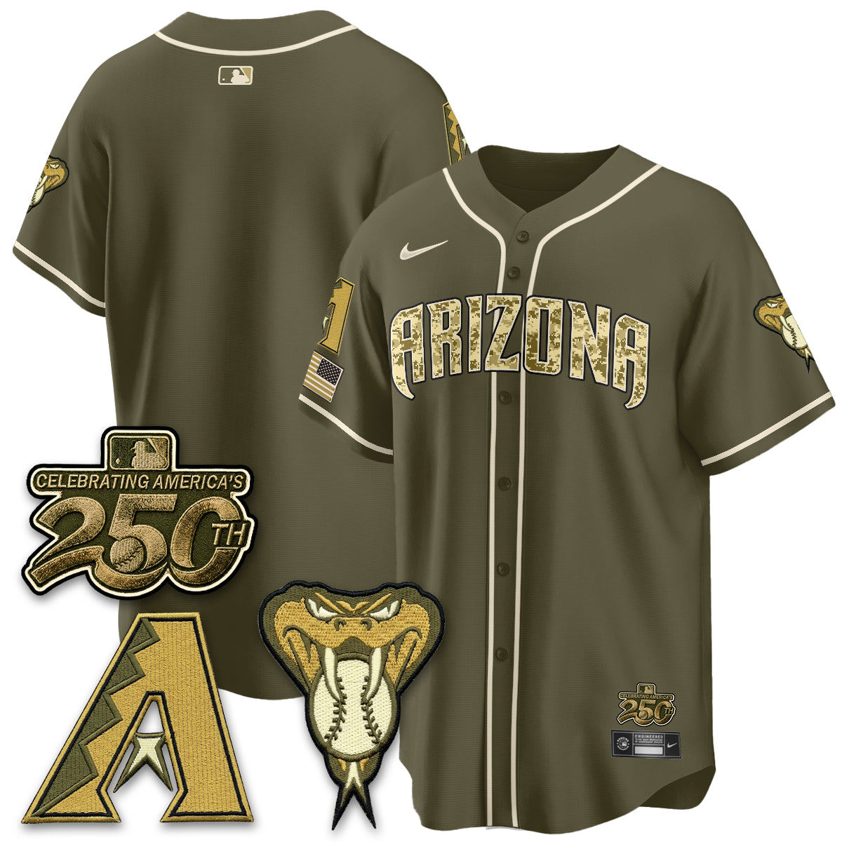 Arizona Diamondbacks Salute to Service 2026 Vapor Premier Limited Jersey - All Stitched