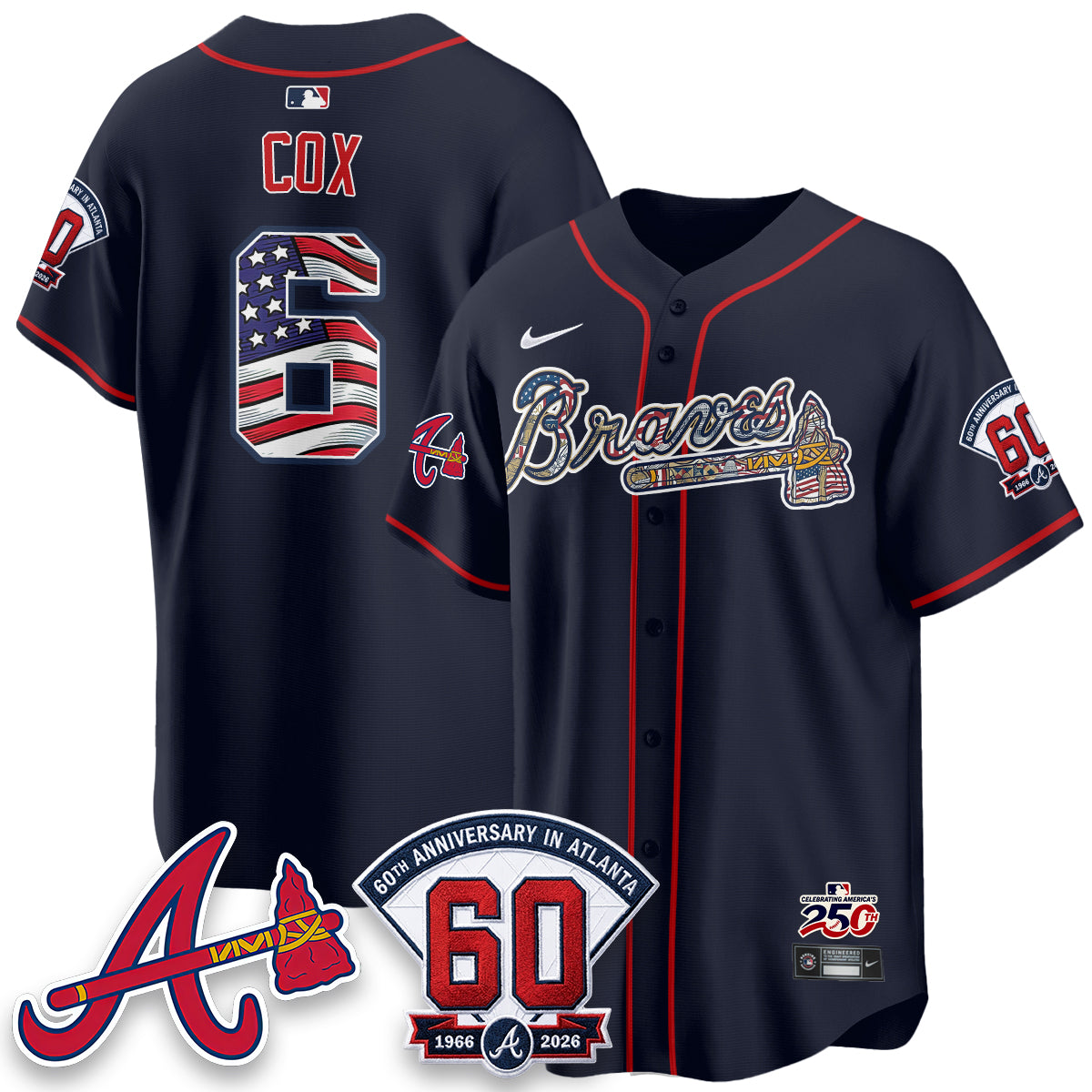 Atlanta Braves 2026 Independence Day USA Vapor Limited Jersey - Stitched