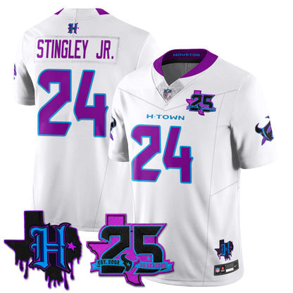 Houston Texans 25th Seasons in 2026 DJ Screw Vapor Limited Jersey - All Stitched